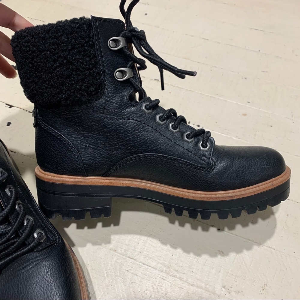 Indigo Irard Black Lace Up Sherpa Hiker Boot 5.5 - Picture 7 of 15